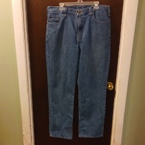 Carhartt Men's Blue Straight Jeans Size 38x32